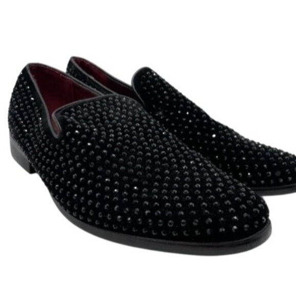 Alberto Fellini Black Studded Smoking Loafer Driving Slipper Formal Tuxedo sz 9 main image 7